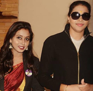 Anchor Priya Singh Rajput with Anju Bobby George